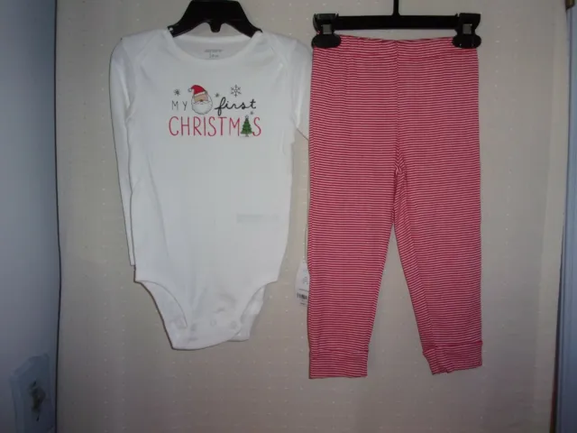 Carters Toddler Girl Red/White My First Christmas Outfit Size 24Months Brand New
