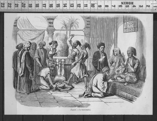 G356 /  Gravure 1847 /  Egypte -  La Bastonnade