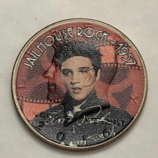 Colorized Kennedy half dollar. ELVIS PRESLEY. JAILHOUSE ROCK 1957.  #115