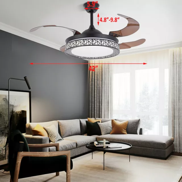 Ventilateur de Plafond avec Éclairage et Télécommande Ventilateur Plafonnier