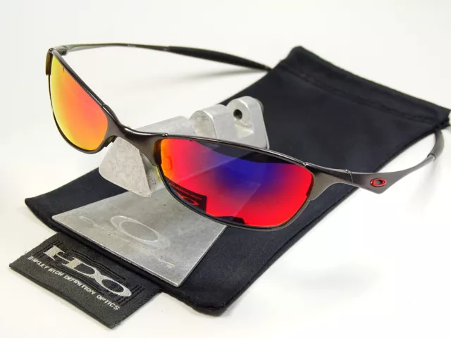 Oakley Wiretap Peltro + Red occhiali da sole Tightrope Why Half Gauge Square Wire A C