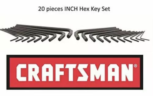 CRAFTSMAN HAND TOOLS 20pc Inch sets Allen / Hex Key wrench set