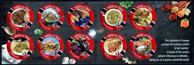 TRINIDAD & TOBAGO 2021 CUISINE $10 BOOKLET (10 x $1) COMPLETE MNH