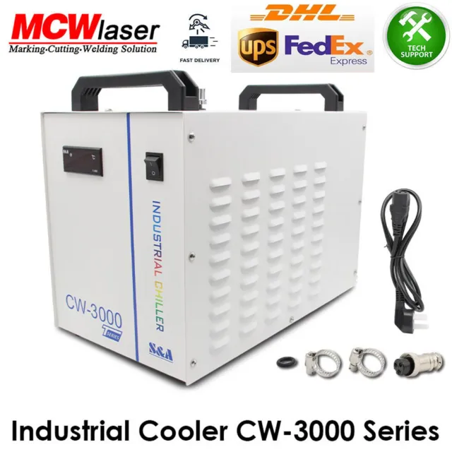 S&A CW-3000 Industrial Water Chiller 0.8KW 1.5KW For 50W 60W 80W CO2 Laser Tube