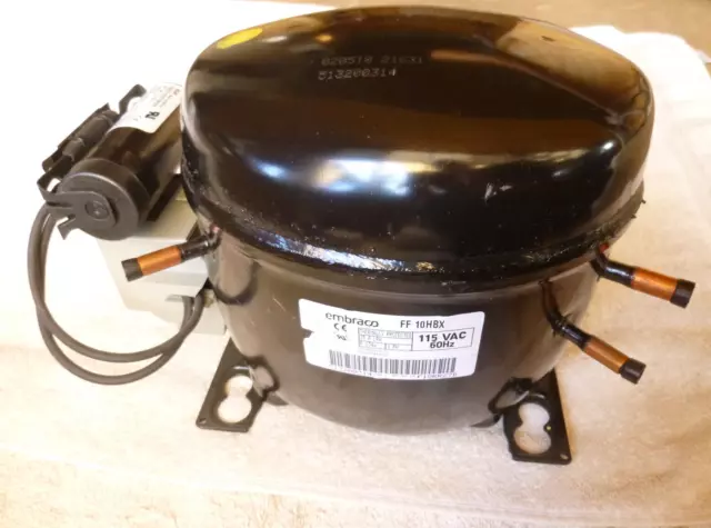 Embraco FF 10HBX Refrigeration Compressor, 115 VAC (115V), 60Hz