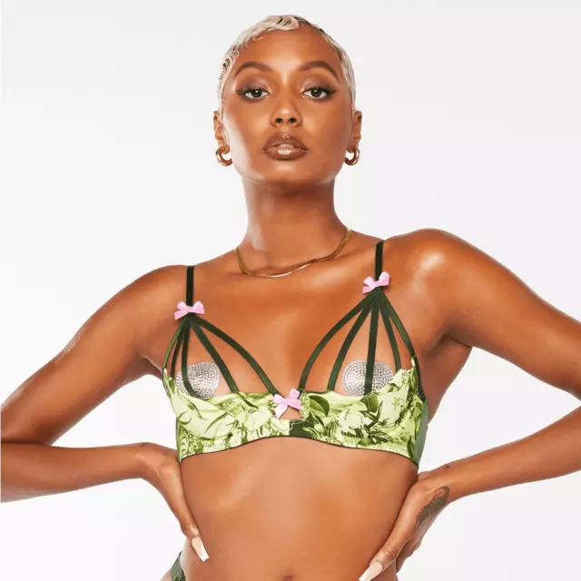 Savage x Fenty, Women's, Living In The Clouds Iridescent Lace Caged Demi Bra  