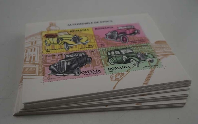 1996 Rumänien; 100 Blocks Auto, postfrisch/MNH, Bl. 303/304, ME 780,-