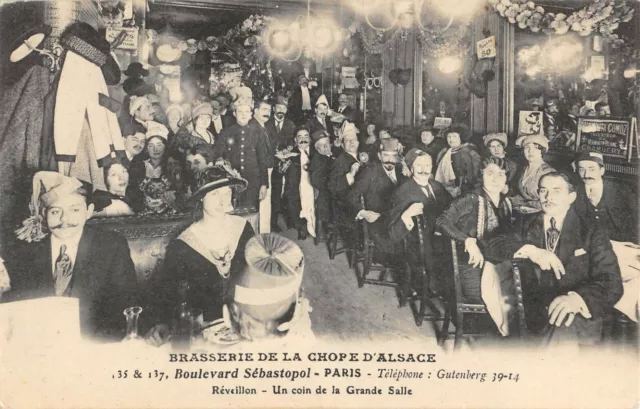 CPA 75 PARIS IIe BOULEVARD SEBASTOPOL BRASSERIE DE LA CHOPE D'ALSACE REVEILLON