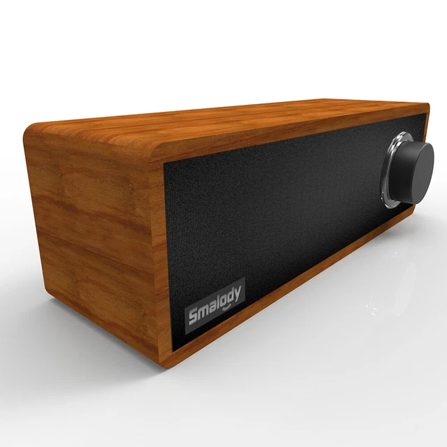 SL-50 Enceinte de barre de son sans fil en tissu rétro en bois (noir) 3
