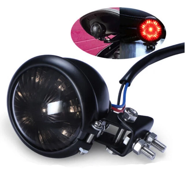 Motorcycle Pit Bike LED Rear Brake Light Tail Stop Round Driving light 57mm Lamp