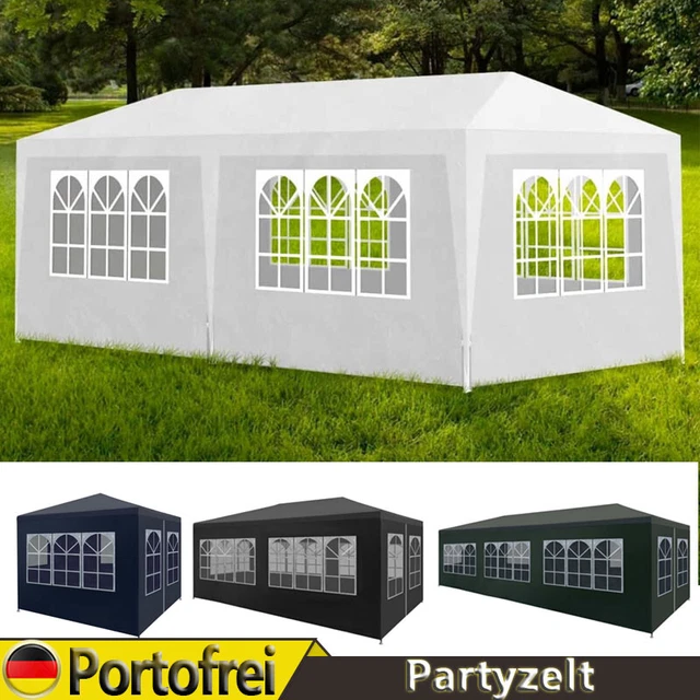 Pavillon Garten Partyzelt Party Camping Fest Zelt mit Seitenteile 3/4/6/9/12m