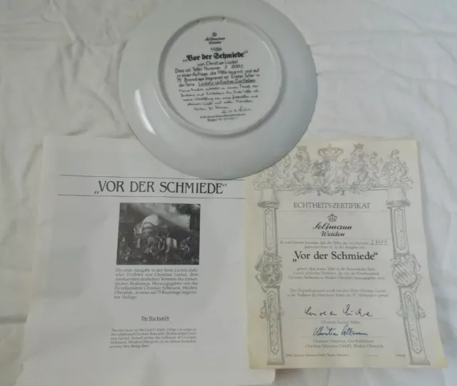 Seltmann Luckels The Blacksmith Collector Plate Idyllic Village Life 1986 2