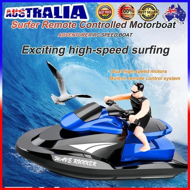 ❤ 2.4G Waterproof 20km/h RC Boat High Speed Remote Control Motorboat (Blue B)