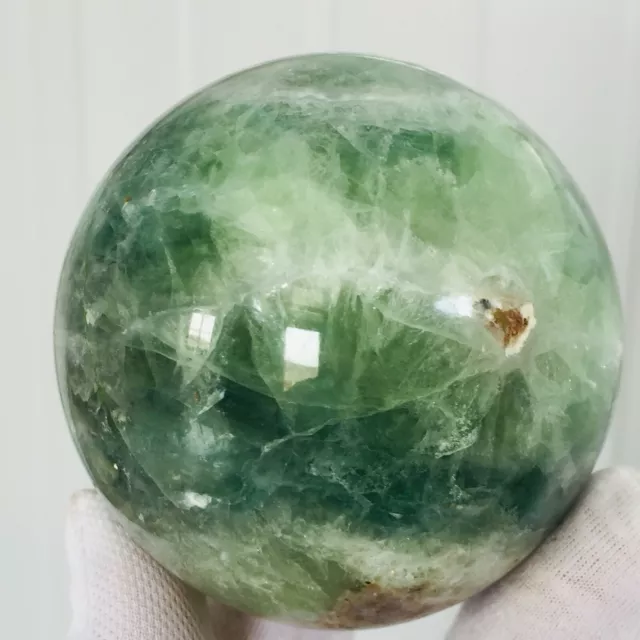 607G Natural Colour Fluorite Sphere Quartz Crystal Ball  71MM D282