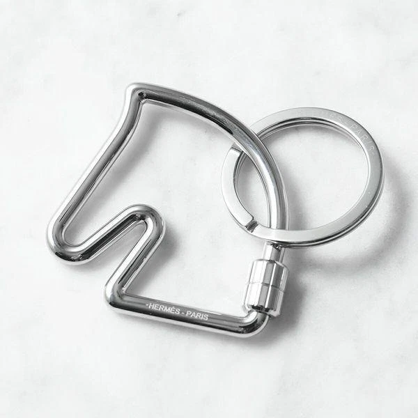 HERMES  Key Ring Cheval H077216FJ Cheval Women's Keychain CharmHorse Silver