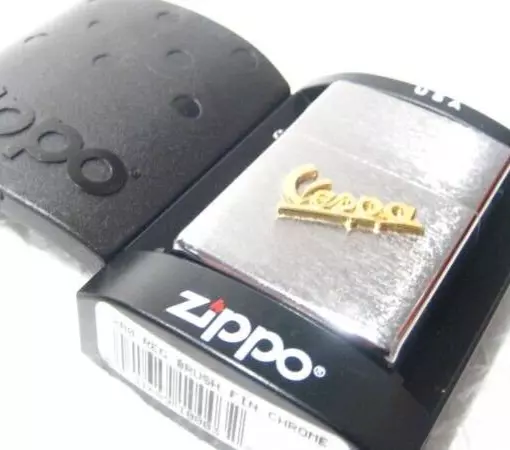 New Zippo Lighter Vespa Automobile Emblem with Case