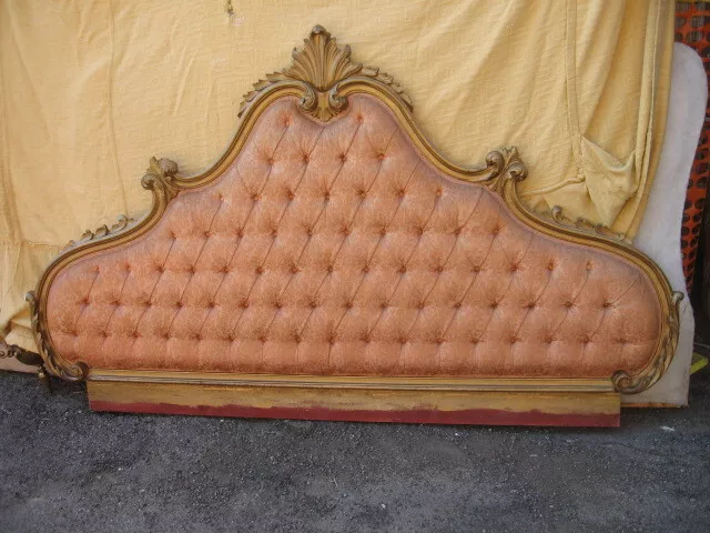 Cornice Intagliata-Testata Letto Matrimoniale Barocchetto Dorata - 1940 Emilia