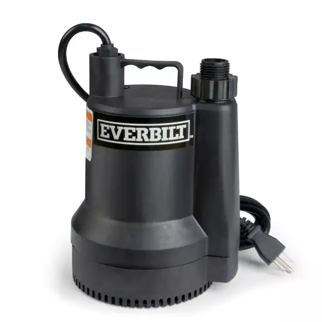 Everbilt 1/6 HP 1680 GPH Plastic Submersible Utility Pump SUP54-HD