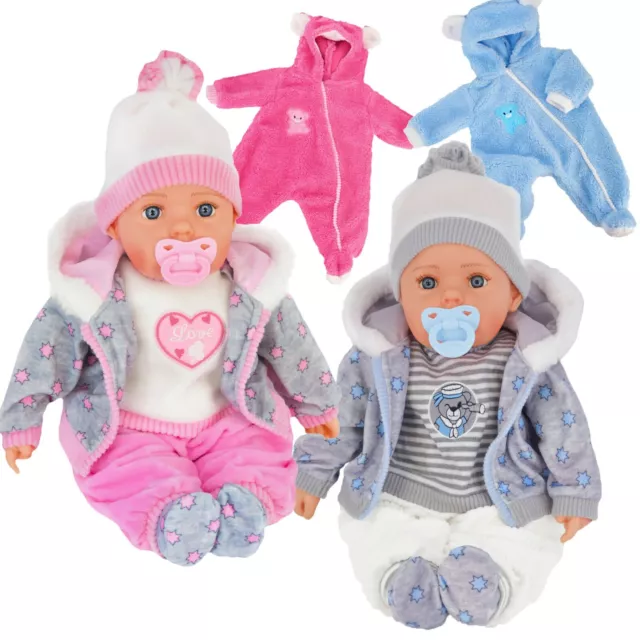 Bambola Bibi 20" realistica giocattolo ragazze ragazzi - manichino, suoni e 2 set di vestiti