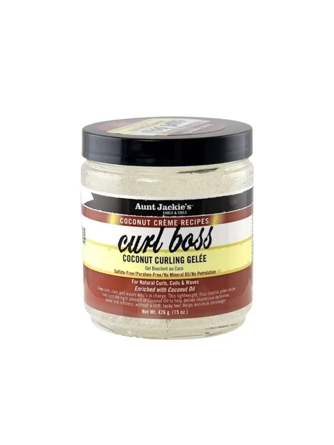 Aunt Jackie's Curl Boss Coconut Curling Gelee Smooth Shine Hair Curly Gel 15oz