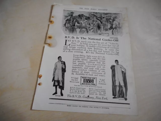 EARLY 1900S MAGAZINE AD #A4-128 - BVD MENS UNDERWEAR $12.00 - PicClick