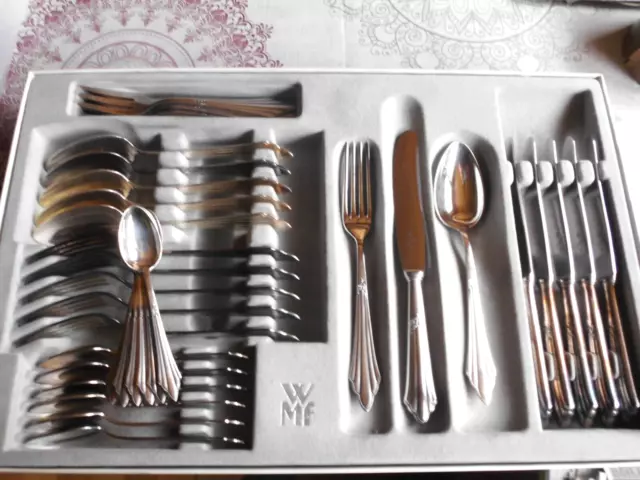 WMF 900 36 tlg. Vorspeisebesteck Fächermuster 90 Silber Silberbesteck WMF 900 36 tlg. Vorspeisebesteck Fächermuster 90 Silber Silberbesteck