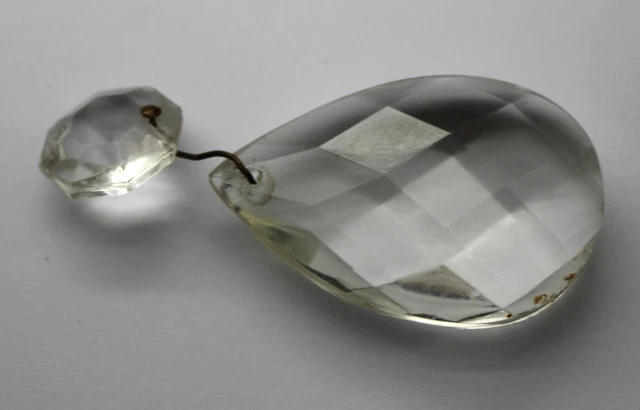 LUSTRE PAMPILLE EN bronze époque fin XIXème et breloques colorées EUR 400,00 - FR