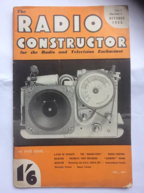 The Radio Constructor Magazine October 1952, Volume 6, Number 2