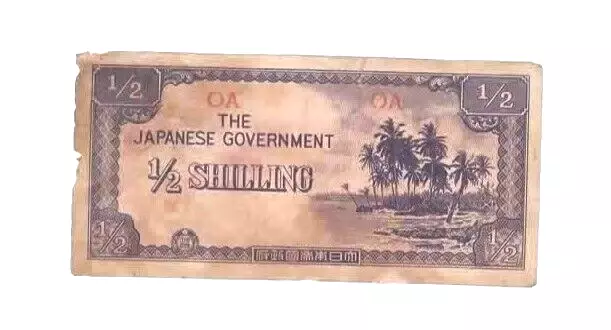 Aust  WW11 x 1/2  Shilling Japanese Invasion Money  SUPER  Scarce AO Prefix Note