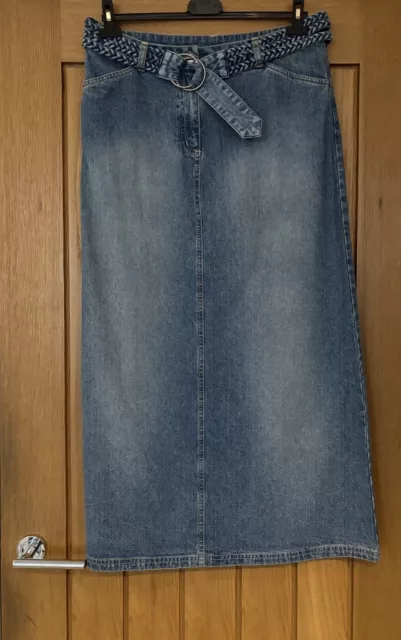 Ladies Vintage Trader Jeans Company Blue Denim Skirt Size 12