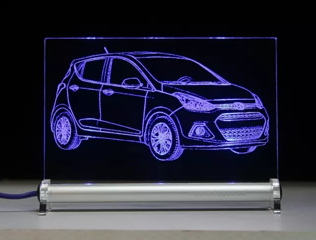 LED Leuchtschild graviert ist Hyundai  i10   AutoGravur