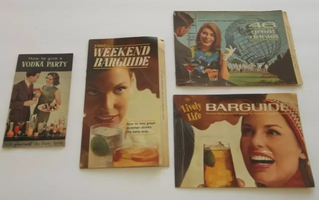 BARGUIDES & VODKA PARTY BOOKLETS 1964 World's Fair Smirnoff Lively Life Alcohol