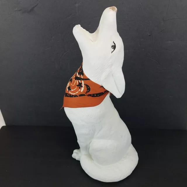 Howling Coyote Dog Wolf Ceramic Southwestern Decor Style 20" Tall White Mexico