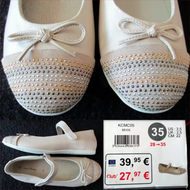 Neuves. Ballerines en cuir "Orchestra / Saxo Blues" Beige. T35. Jamais portées.