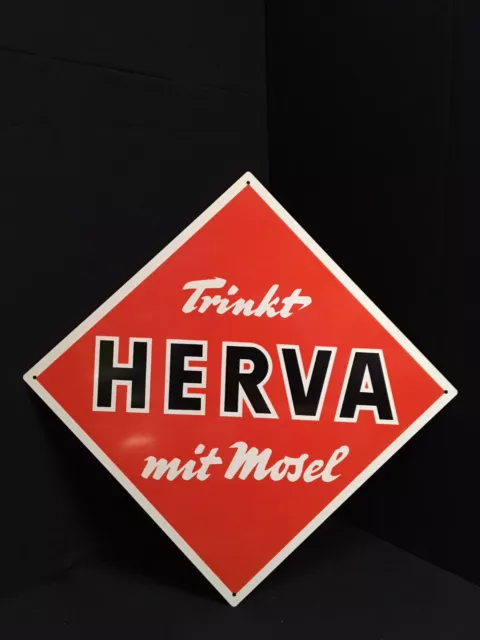 Herva Limonade altes Blechschild - 40 x 40 cm - D um 1960 perfekter Zustand