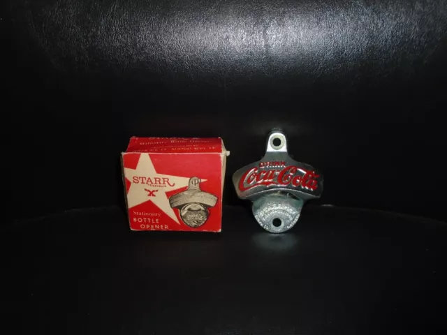 Nos Vintage Starr Brand Coca Cola Stationary Metal Bottle Opener