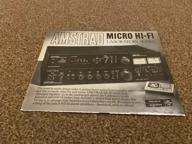 Hifib2 Advert 11X16 Amstrad Micro H-Fi Laboratory Series