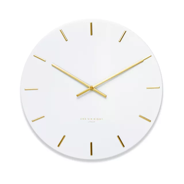 ONE SIX EIGHT LONDON LUCA WALL CLOCK 60cm | Silent Sweep | White **NEW**
