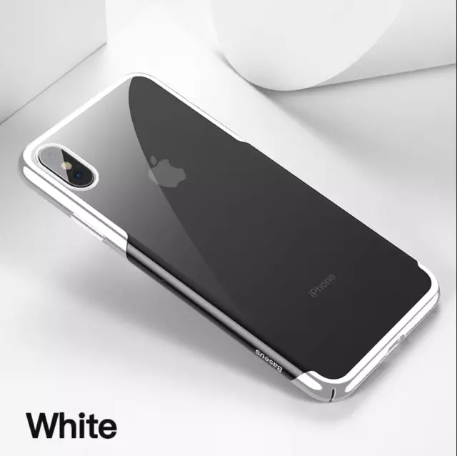 Phone Case Hard Cover for iPhone XS WHITE Clear PC Plating Protective Baseus