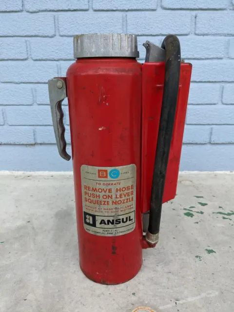 Rare Vtg 1966 Ansul Red 20lb. Purple K Fire Extinguisher Model K-10-C  *FULL*