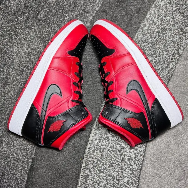 Nike Air Jordan 1 Mid 'Reverse Bred' GS 2021 Gym Red/White/Black UK5 🚚📦