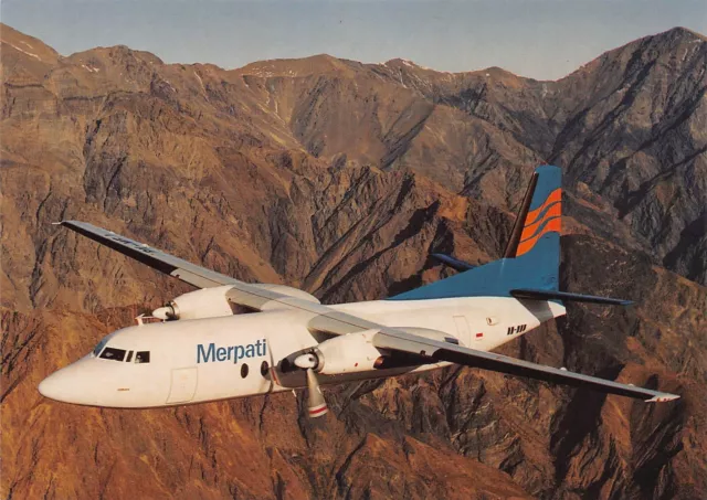 Airline Postcards       Merpati Airlines Fokker F-27 Mk500 PK-MFJ