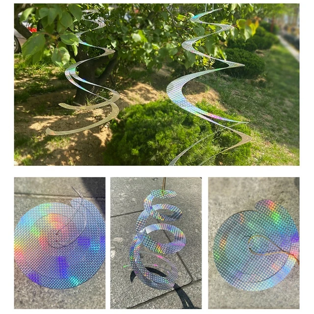 15 Aste Riflettenti Colorate Dissuasori Uccelli - Repellente Da Appendere Per Giardino, Balcone, Alberi - 6
