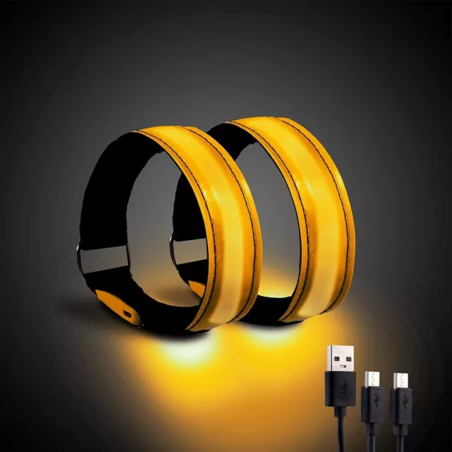kwmobile 2x LED Leuchtarmband im Tarn Design für Joggen und
