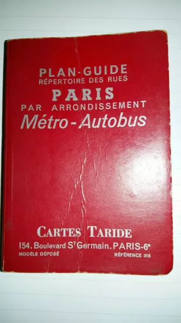 Plan Guide Repertoire Des Rues Paris Par Arrondissement Metro - Autobus - Car...