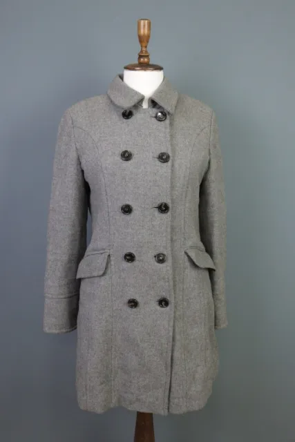 WEEKEND MAX MARA Gray Wool Double Breasted Coat Size I44/ US10 / GB12