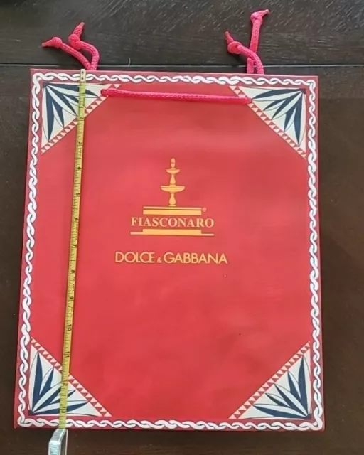 Fiasconaro - Dolce & Gabbana Paper Shopping Gift Bag 14" x 14" Red Gold Medieval