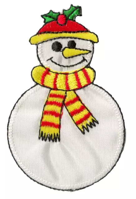 Patch écusson patche bonhomme neige Noël brodé thermocollant hotfix