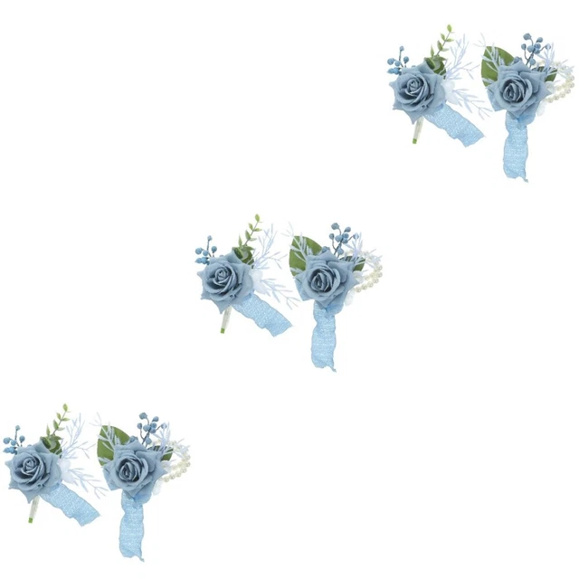 3 juegos de flores corsé pulsera botonero muñeca decorativa flor corsé