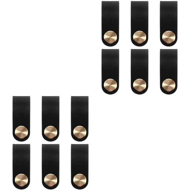 12 Pcs Vintage Knobs Leather Handle Dresser Drawer Pulls Accessories